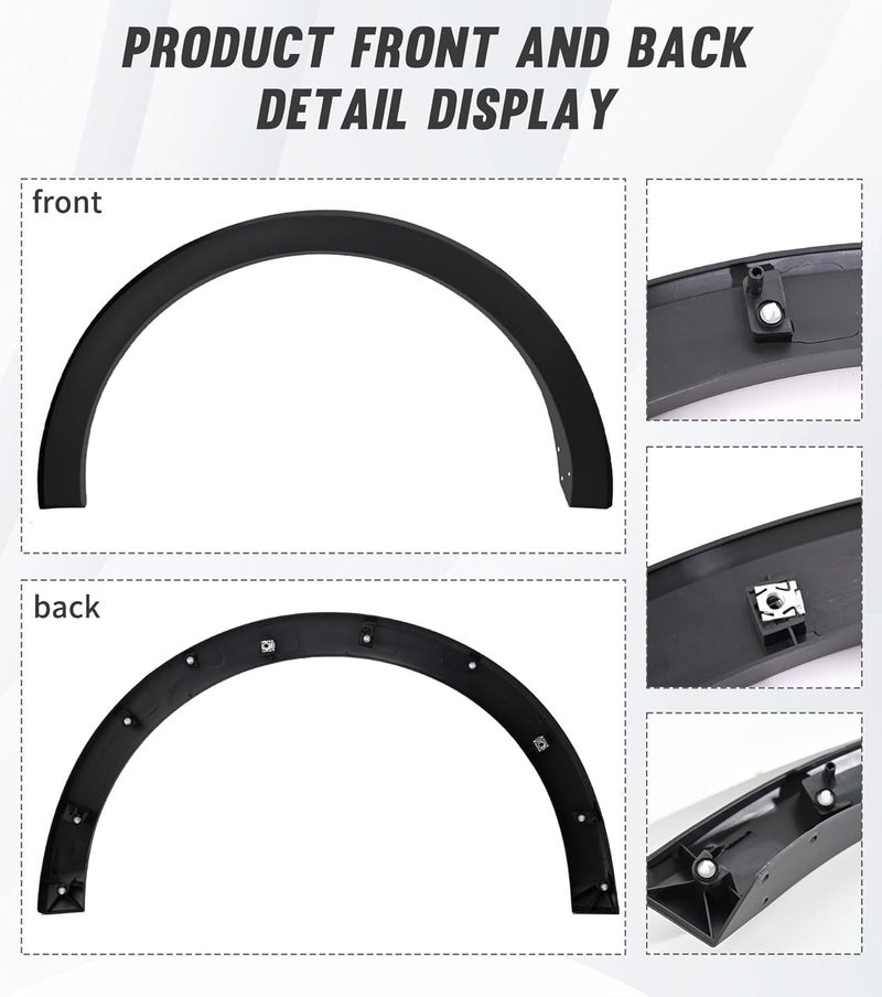 YUWUTF Rear Left Fender flare Molding Trim Wheel Cover Compatible with 2015-2023 Transit 150 250 350 - Image 5